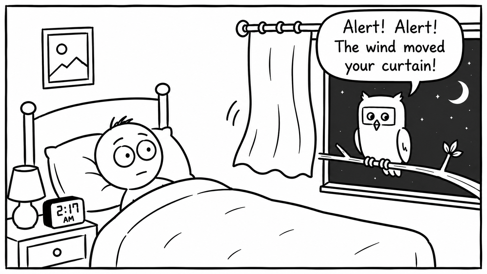 Comic Strip Alert Owl